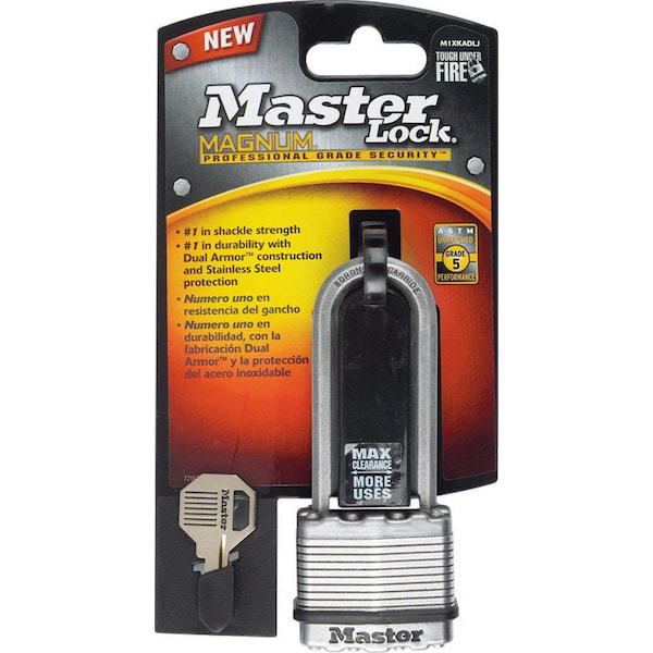 Master Lock 1-9/16 in. H X 11/16 in. W X 1-3/4 in. L Steel Dual Ball Bearing Locking Weather-Resista M1XKADLJCCSEN - main